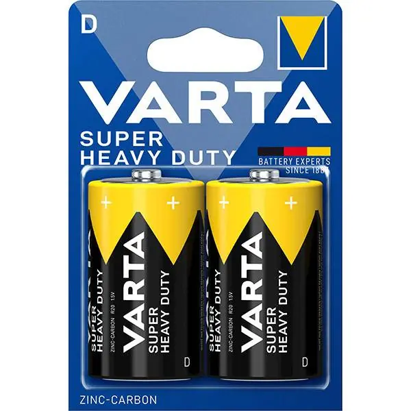 Varta R20 D Paristot 1.5S Superlife - Keltainen (2) Ilmainen Palautus