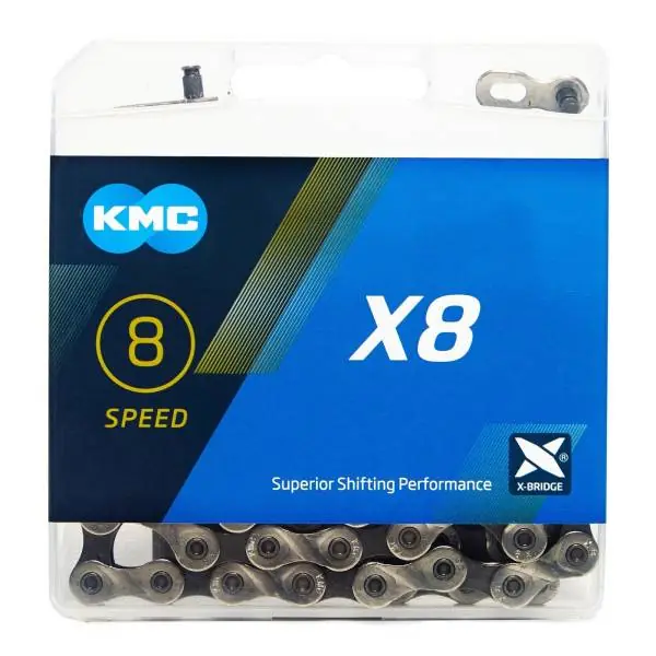 Bestseller KMC X8 Polkupyörän Ketju 8S 3/32" 114 Linkit - Hopea/Harmaa