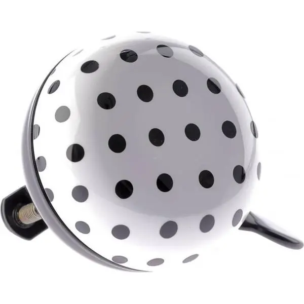 Niet Verkeerd Ding Dong Polkupyörän Kello Ø60mm Pilkut - Musta/Valkoinen Uusi Malli