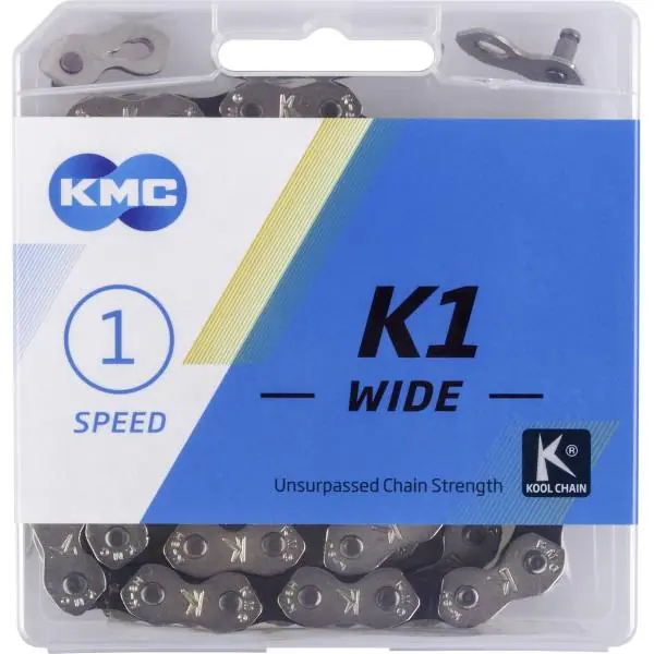 KMC K1 Polkupyörän Ketju 1/8" 110 Linkit - Hopea/Musta Päivän Tarjous