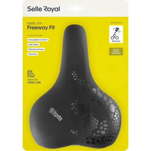 Tehdashinta Selle Royal Freeway Fit Maltillinen Polkupyörän Satula - Musta
