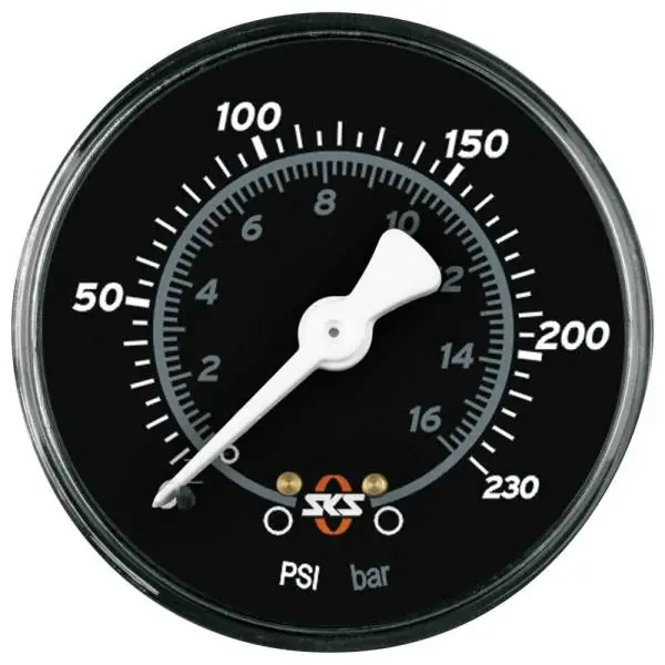 Vain Tänään SKS Painemittari Ø63mm Enintään 230 PSI - Musta
