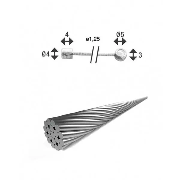 XLC SHX13 Sisäpuolella Vaihdevaijeri Ø1.25mm 2250mm - Hopea Tilaa Heti