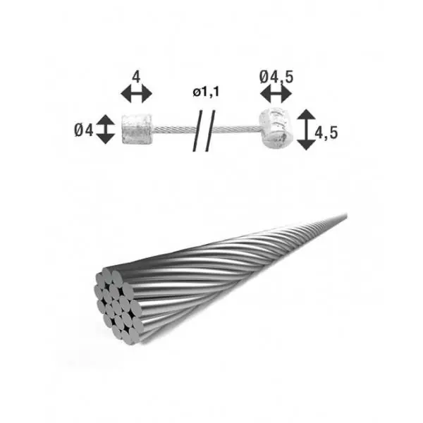 XLC SHX14 Sisäpuolella Vaihdevaijeri Ø1.1mm 2250mm - Hopea Vain Tänään