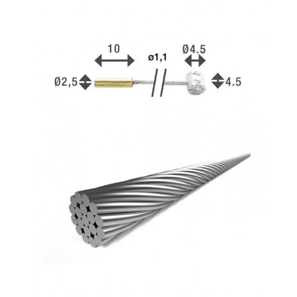 XLC SHX18 Sisäpuolella Vaihdevaijeri SA Ø1.1mm 2250mm - Hopea Alennus