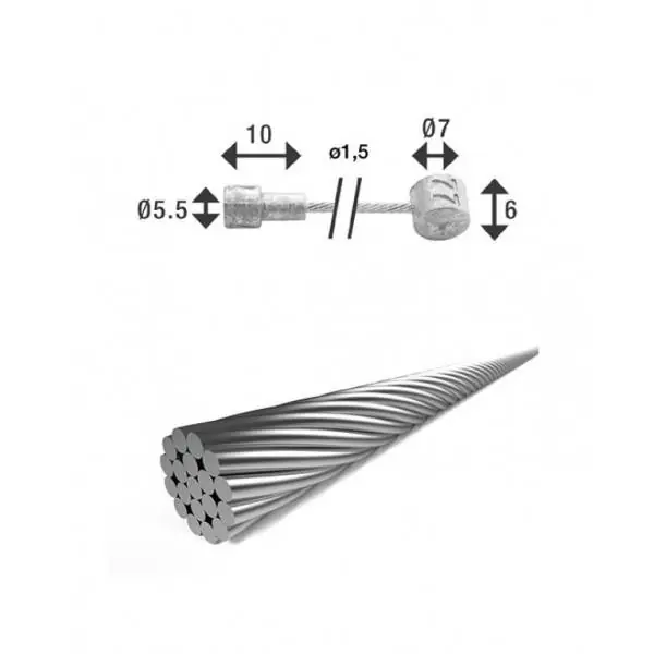 XLC BRX86 Sisäpuolella Jarruvaijeri Ø1.5mm 4000mm - Hopea Merkkituote