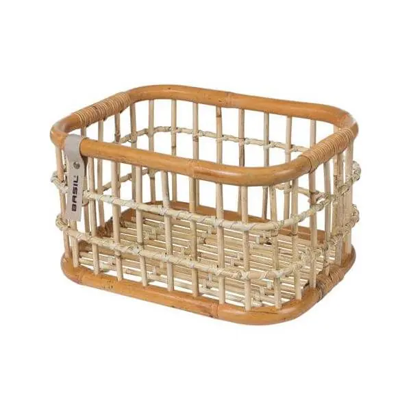Basil Green Life Polkupyörän Kori 18L Rattan - Luonnollinen Ruskea Lähetetään Heti