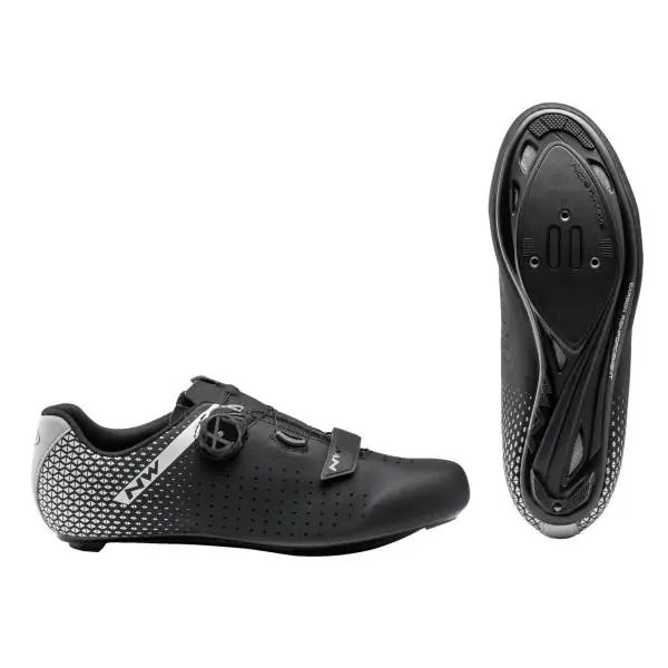 Northwave Core Plus 2 Leveä Pyöräilykengät Black/Silver Päivän Tarjous