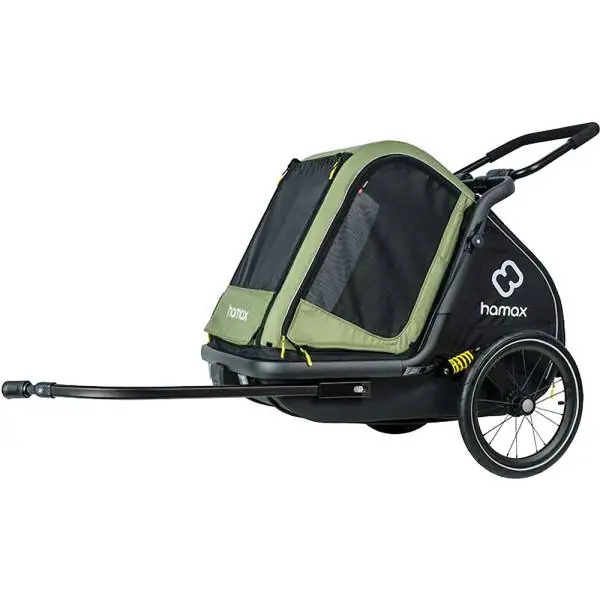 Hamax Pluto M Koirat Polkupyörän Perävaunu 20" - Vihreä/Musta Alennettu Hinta