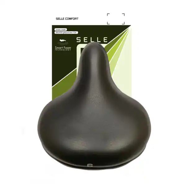 Superhinta Selle Comfort Polkupyörän Satula Retro Vaahto XL - Musta