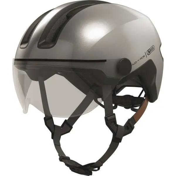 Uutuus Abus Hud-Y Ace Pyöräilykypärä Gleam Hopea - M 54-58 cm