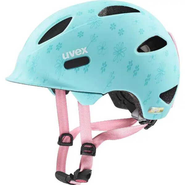 Uvex Oyo Tyyli Lasten Pyöräilykypärä Matta Cyan/Kukat - 50-54 cm Korkea Laatu