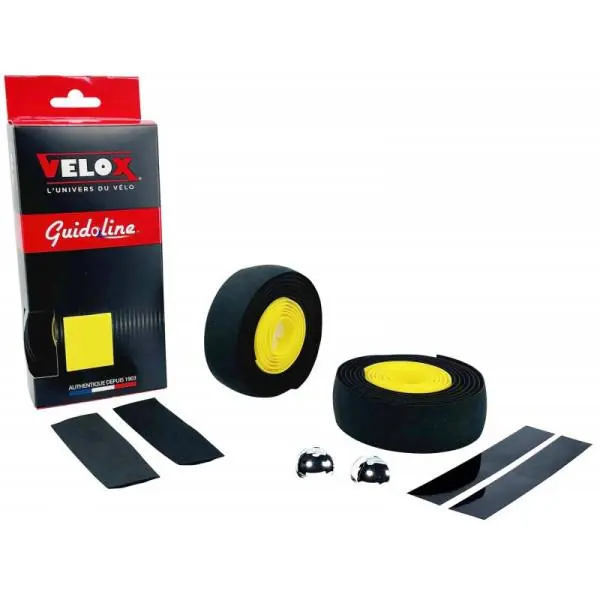 Flash-Tarjous Velox Maxi Cork Ohjaustangon Teippi 2.5mm 1.85m - Musta/Keltainen (2)