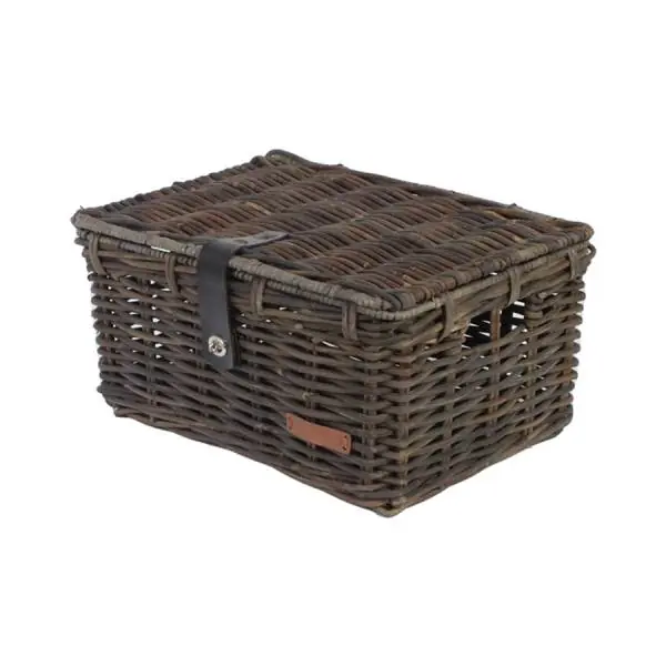 Uusi Malli Wicked L Polkupyörän Kori - Läppä 45 x 33 x 24cm Rattan - Musta